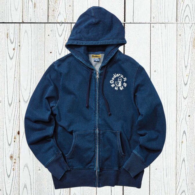 Godisru　インディゴZIPパーカー