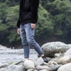 起毛ストレッチデニム パンツ