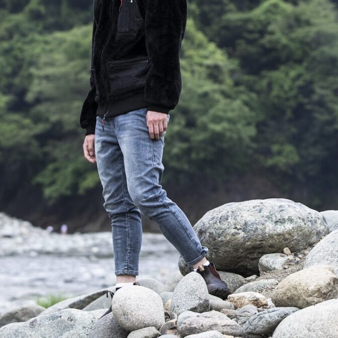 起毛ストレッチデニム パンツ