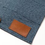 デニム食器小物ケース 革パッチ