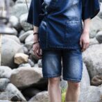 撥水　デニム　甚平