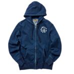 インディゴ　パーカー　フロント　プリント