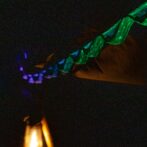 光る　明かり　キャンプ　ハンギングロープ