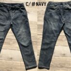 起毛ストレッチデニム パンツ NAVY