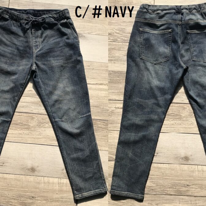 起毛ストレッチデニム パンツ NAVY