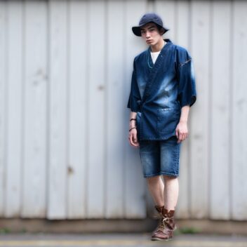 水分上等男前デニム甚平（ジンベイ）