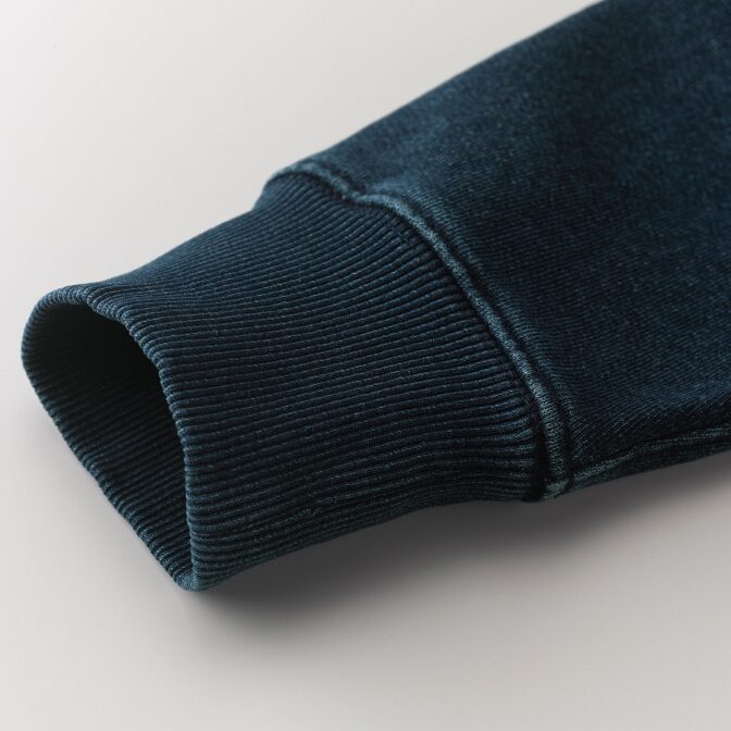 ジップパーカー袖リブ