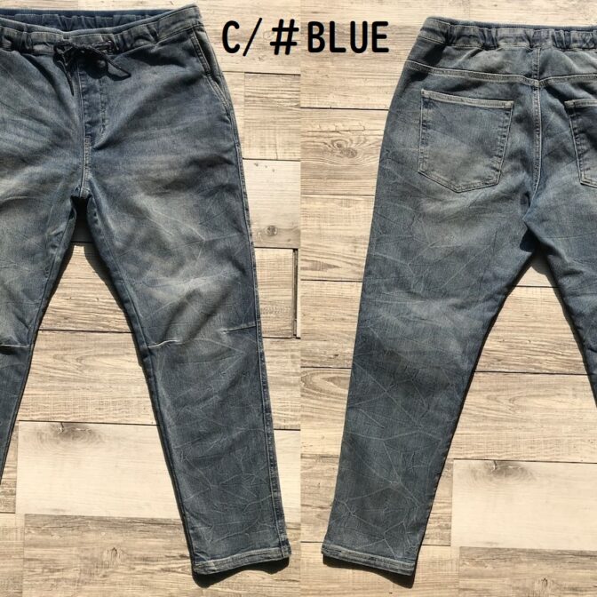 起毛ストレッチデニム パンツ BLUE
