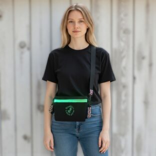 光る繊維テープ！デニムサコッシュバック-Mサイズ