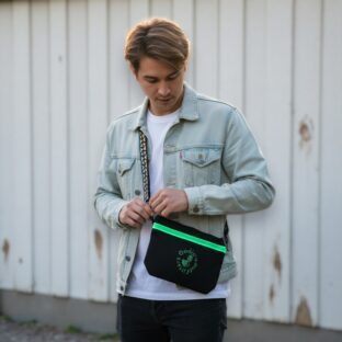 光る繊維テープ！デニムサコッシュバック-Sサイズ