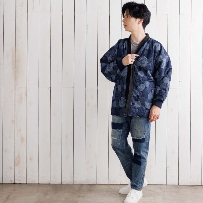 デニムジャガード　半纏