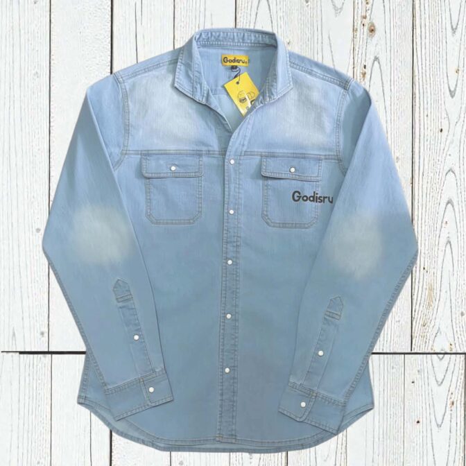 デニム開襟シャツ　Godisru