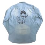 プリント ストレッチ開襟デニムシャツ