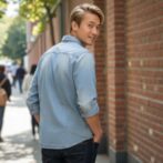 デニム開襟シャツ　Godisru