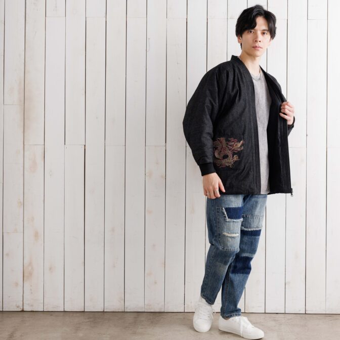 スカジャン　半纏　ハンテン　デニム