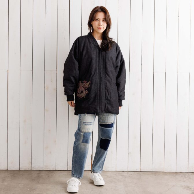 スカジャン　半纏　ハンテン　デニム