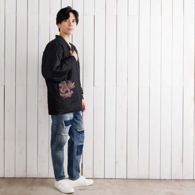 スカジャン　半纏　ハンテン　デニム