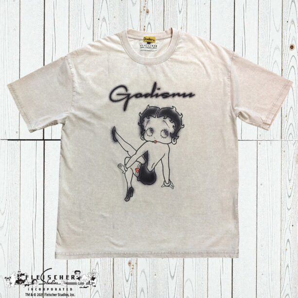 Godisru × BETTY BOOP&Graffiti Sulfur Dyed T-Shirt