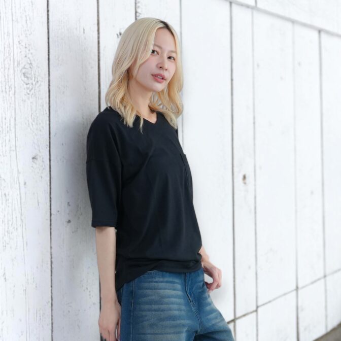 鯉口Tシャツ　鯉口シャツ　Godisru　無地TEE