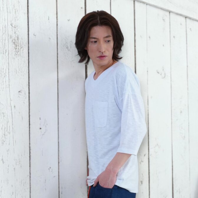 鯉口Tシャツ　鯉口シャツ　Godisru　無地T　７分