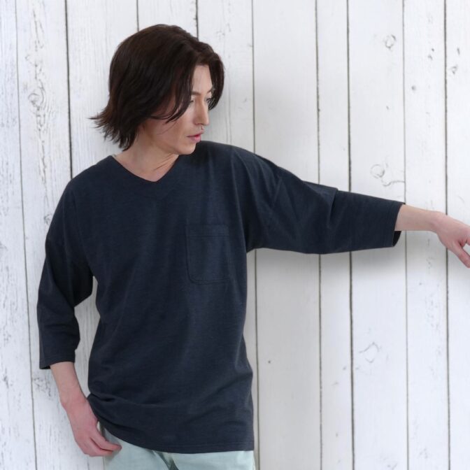 鯉口Tシャツ　鯉口シャツ　無地T　Godisru