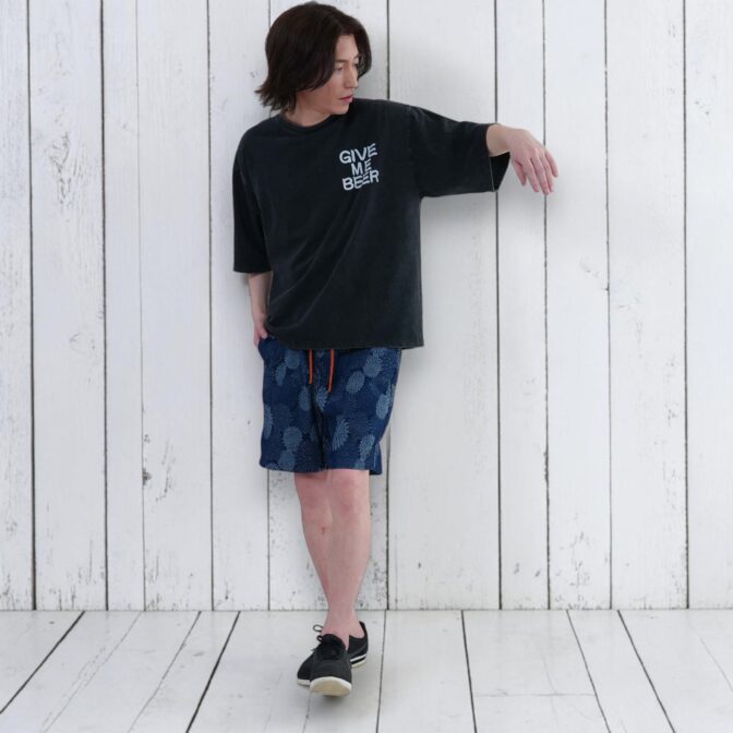 デニム　菊　ジャガードショーツ　JGD　Godisru