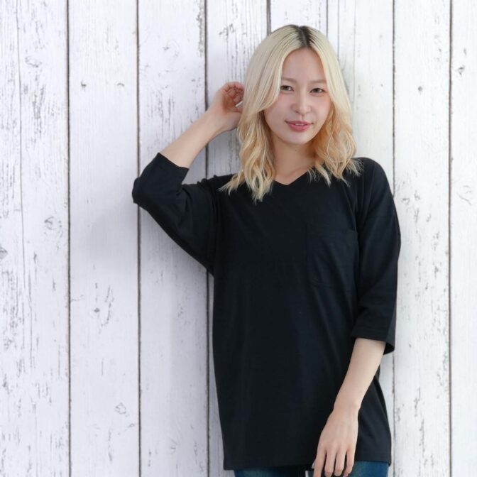 鯉口Tシャツ　鯉口シャツ　Godisru　無地T　７分