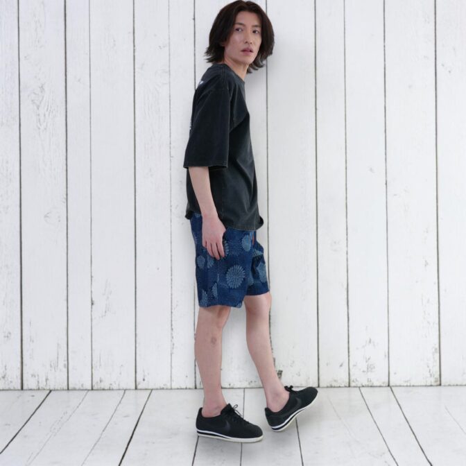 デニム　菊　ジャガードショーツ　JGD　Godisru