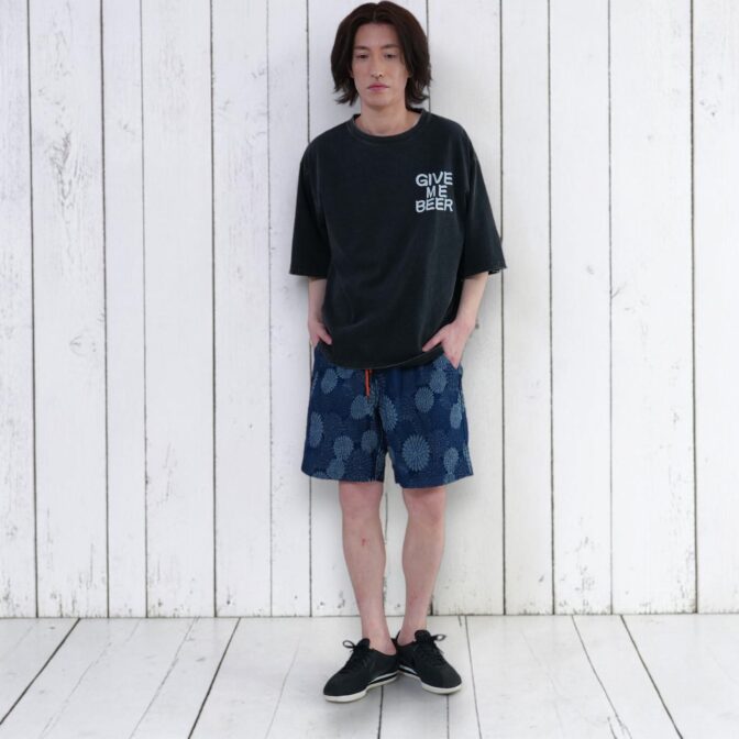 デニム　菊　ジャガードショーツ　JGD　Godisru