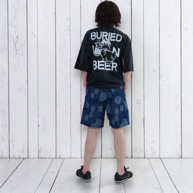 デニム　菊　ジャガードショーツ　JGD　Godisru