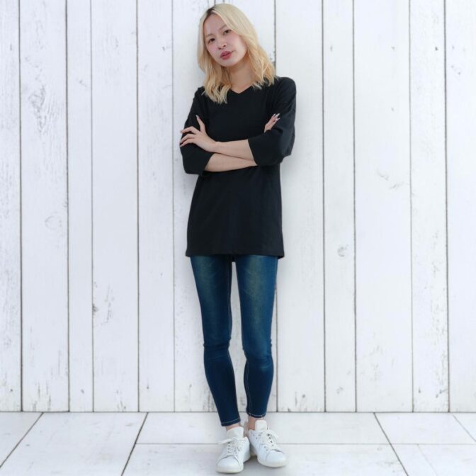 鯉口Tシャツ　鯉口シャツ　Godisru　無地T　７分