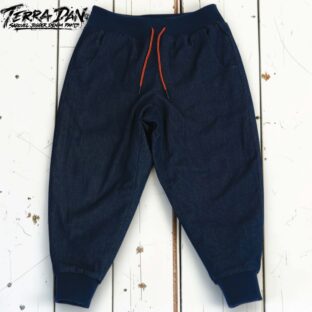 テラ暖® サルエルジョガーデニムパンツ｜無地 BLACK / NAVY